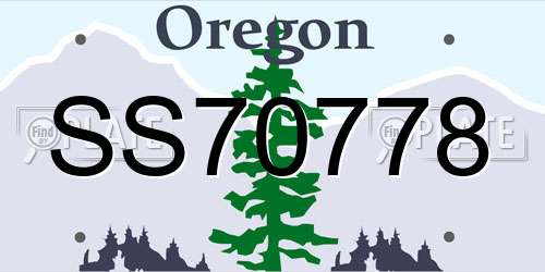 SS70778 Oregon License Plate