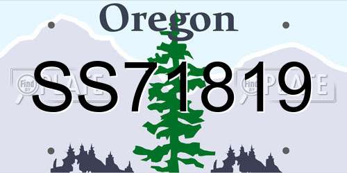 SS71819 Oregon License Plate