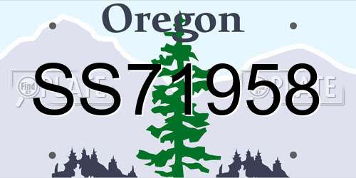 SS71958 Oregon License Plate