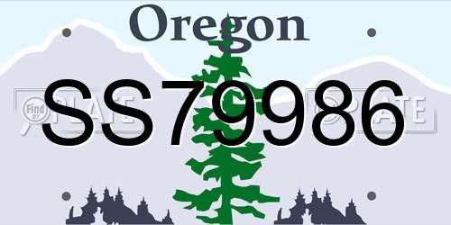 SS79986 Oregon License Plate