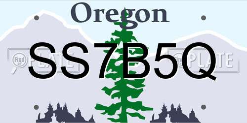 SS7B5Q Oregon License Plate