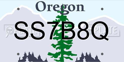 SS7B8Q Oregon License Plate