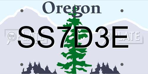 SS7D3E Oregon License Plate