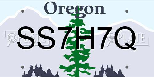 SS7H7Q Oregon License Plate