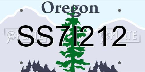 SS7I212 Oregon License Plate