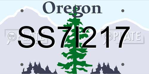 SS7I217 Oregon License Plate
