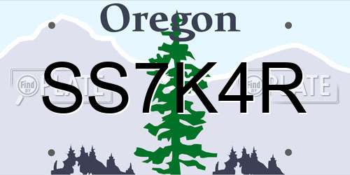 SS7K4R Oregon License Plate