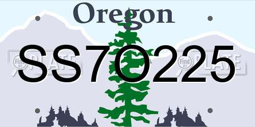 SS7O225 Oregon License Plate
