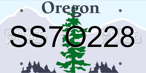 SS7O228 Oregon License Plate