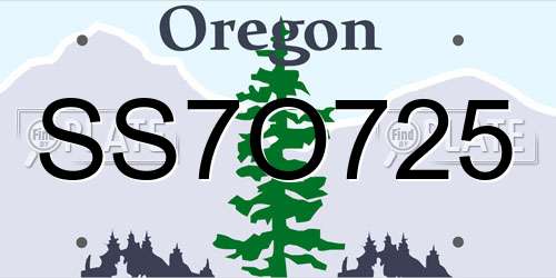 SS7O725 Oregon License Plate