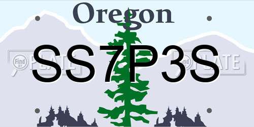 SS7P3S Oregon License Plate