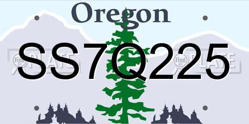SS7Q225 Oregon License Plate