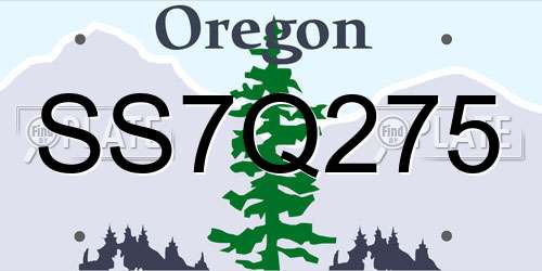 SS7Q275 Oregon License Plate