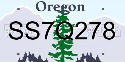 SS7Q278 Oregon License Plate