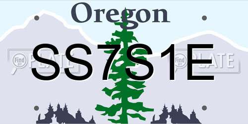 SS7S1E Oregon License Plate