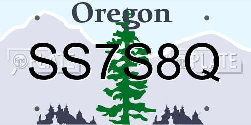 SS7S8Q Oregon License Plate