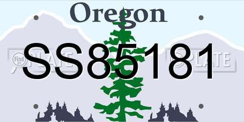 SS85181 Oregon License Plate