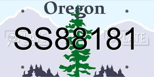 SS88181 Oregon License Plate