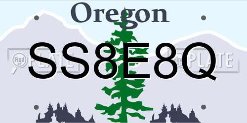 SS8E8Q Oregon License Plate