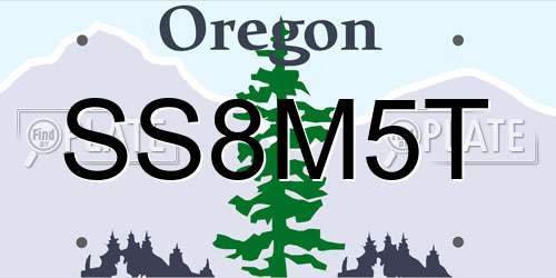 SS8M5T Oregon License Plate