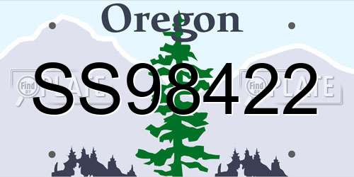 SS98422 Oregon License Plate