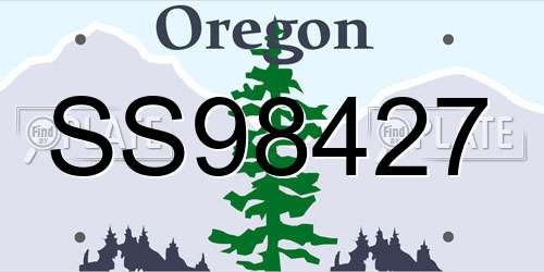 SS98427 Oregon License Plate