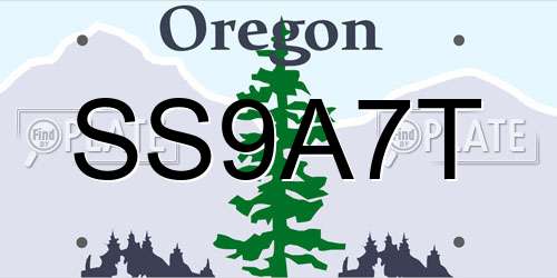 SS9A7T Oregon License Plate