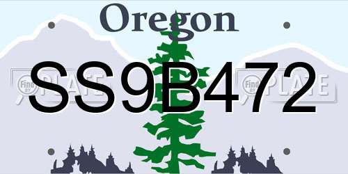 SS9B472 Oregon License Plate