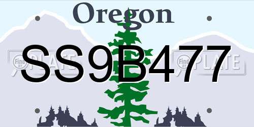 SS9B477 Oregon License Plate