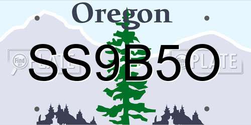 SS9B5O Oregon License Plate