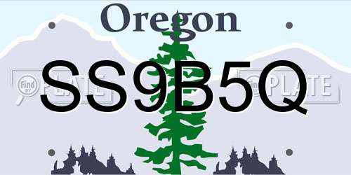 SS9B5Q Oregon License Plate