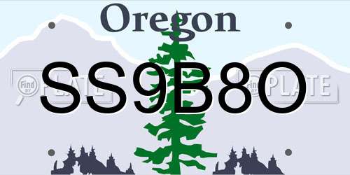SS9B8O Oregon License Plate