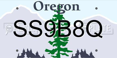 SS9B8Q Oregon License Plate