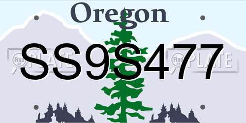 SS9S477 Oregon License Plate