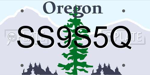SS9S5Q Oregon License Plate