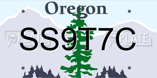 SS9T7C Oregon License Plate