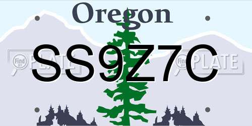 SS9Z7C Oregon License Plate
