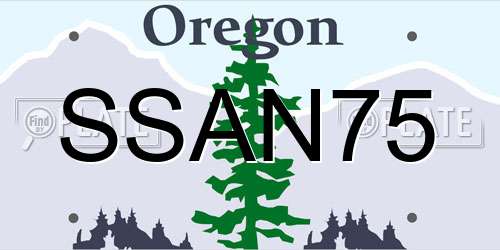 SSAN75 Oregon License Plate
