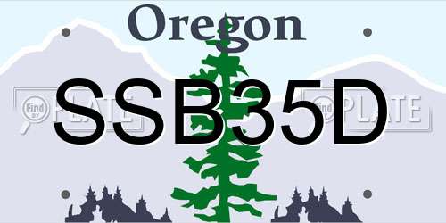 SSB35D Oregon License Plate