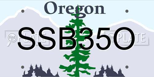 SSB35O Oregon License Plate