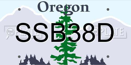 SSB38D Oregon License Plate