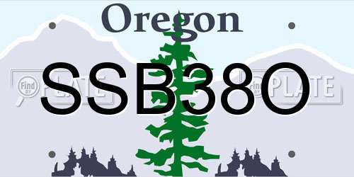 SSB38O Oregon License Plate