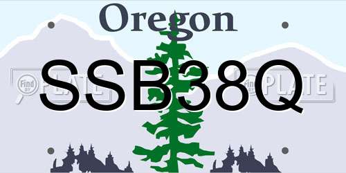 SSB38Q Oregon License Plate