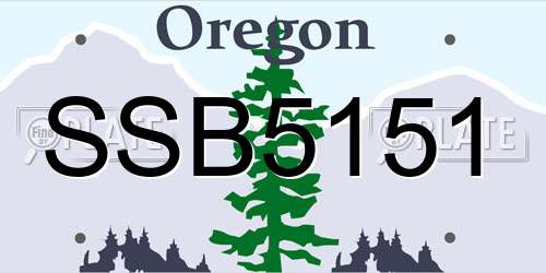 SSB5151 Oregon License Plate