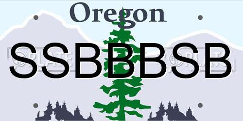 SSBBBSB Oregon License Plate