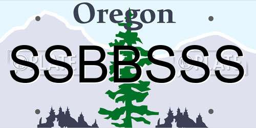 SSBBSSS Oregon License Plate