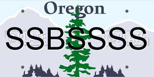 SSBSSSS Oregon License Plate