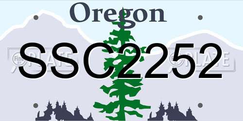 SSC2252 Oregon License Plate