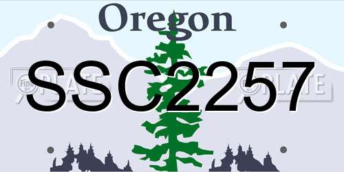 SSC2257 Oregon License Plate