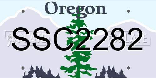 SSC2282 Oregon License Plate